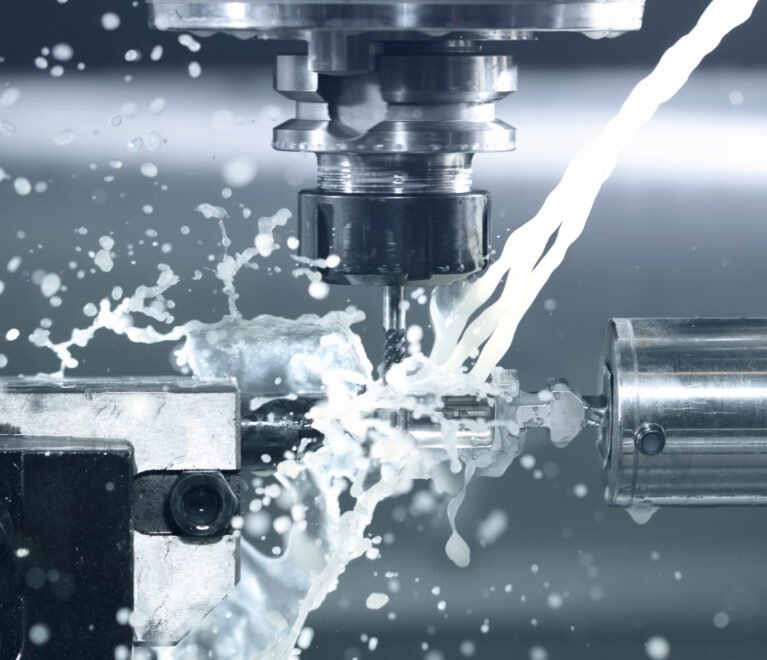 Close up of CNC machine at work